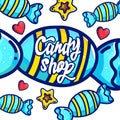 Candy shop hand drawn vector illustration