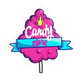 Candy shop hand drawn vector logo design