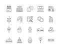 Candy shop line icons, signs, vector set, outline illustration concept Royalty Free Stock Photo