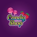 Candy shop logo label or emblem for your design. Vector illustration Royalty Free Stock Photo