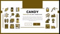 Candy Shop Product Landing Header Vector Royalty Free Stock Photo