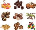 Candy shop set of candies chocolates and cookies