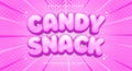 Candy Snack 3d editable text effect Template Royalty Free Stock Photo