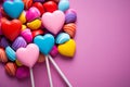 Candy spectrum heart shaped treats create a rainbow of sweetness