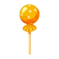 Candy on a stick isometric 3d sweet. Lollipop caramel vector