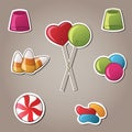 Candy Stickers Vector Illustration