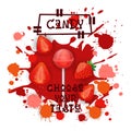 Candy Strawberry Lolly Dessert Colorful Icon Choose Your Taste Cafe Poster