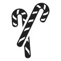 Candy striped sticks icon, simple style