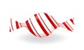 Candy in a striped wrapper isolated on a white.