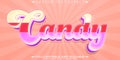 Candy sugar text effect, editable modern lettering typography font style Royalty Free Stock Photo