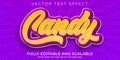 Candy sugar text effect  editable sweet and food text style Royalty Free Stock Photo