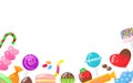 Candy sweets assorted bonbon colorful banner shop Royalty Free Stock Photo