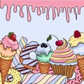 Candy sweets bakery cream card