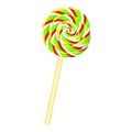 Candy swirl stick icon, cartoon style