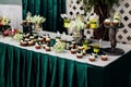 A candy table with desserts