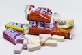 Candy tablets for fun kids toys Royalty Free Stock Photo