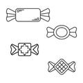 Candy vector icon. Flat linear set of sweet logo. Candies in thin line style Royalty Free Stock Photo