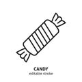 Candy vector icon. Line sign of sweets. Editable stroke