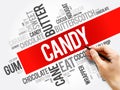 Candy word cloud collage Royalty Free Stock Photo