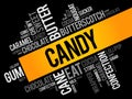 Candy word cloud collage
