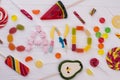 CANDY word made of colorful sweets. Royalty Free Stock Photo