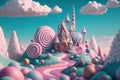 Candy world ethereal soft fluffy land Royalty Free Stock Photo