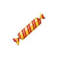 Candy in wrap flat icon. Isolated on white background. Illustration for holiday, sweet, treat or childy concept