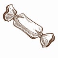 Candy wrapped in paper sweet food isolated icon