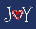 Candycane heart in word Joy