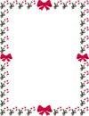 Candy cane border with bows with vector version available Royalty Free Stock Photo