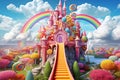 Candyland Rainbow Bridge beautiful candyland sweets fairytale background