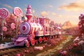 Candyland Train beautiful candyland sweets fairytale background