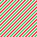 Cane candy diagonal stripes red green white seamless pattern christmas background