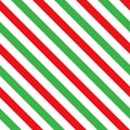 Cane candy stripes red green seamless pattern Royalty Free Stock Photo