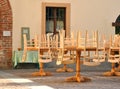 Cane chairs - outdoor restaurant Royalty Free Stock Photo
