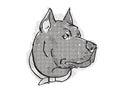 Cane Corso Dog Breed Cartoon Retro Drawing