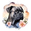 Cane Corso dog Watercolor Generative Ai