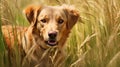 cane dog in tall grass