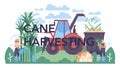 Cane harvesting typographic header. Saccharose and fructose extracted