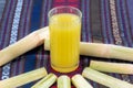 Cane juice with molasses in glass. Royalty Free Stock Photo