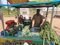 Cane juice for sale near Arambol beach, Goa, India