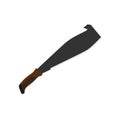 Cane machete with wooden handle flat design illustration isolated on white background Royalty Free Stock Photo