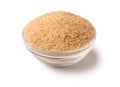Cane sugar in bowl isolated on white background Royalty Free Stock Photo