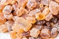 Cane sugar in crystal cubes, fragrant brown sugar for tea and coffee Royalty Free Stock Photo