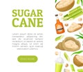 Cane Sugar Natural Product Banner Design Vector Template