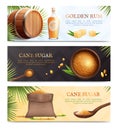 Cane Sugar Realistic Banner Set