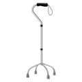 Cane for walking stick with handle realistic vector metallic crutches with additional support