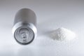 Caned soda and sugar Royalty Free Stock Photo