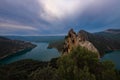 Canelles reservoir from the chapel of Mare de Deu de la Pertusa, Catalonia, Spain Royalty Free Stock Photo