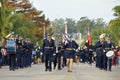 CANELONES, URUGUAY - MAY 18, 2019: National police orchestra, 208 anniversary of Batalla de Las Piedras.